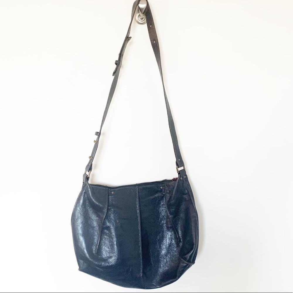 b. may leather crossbody bag in dark gray